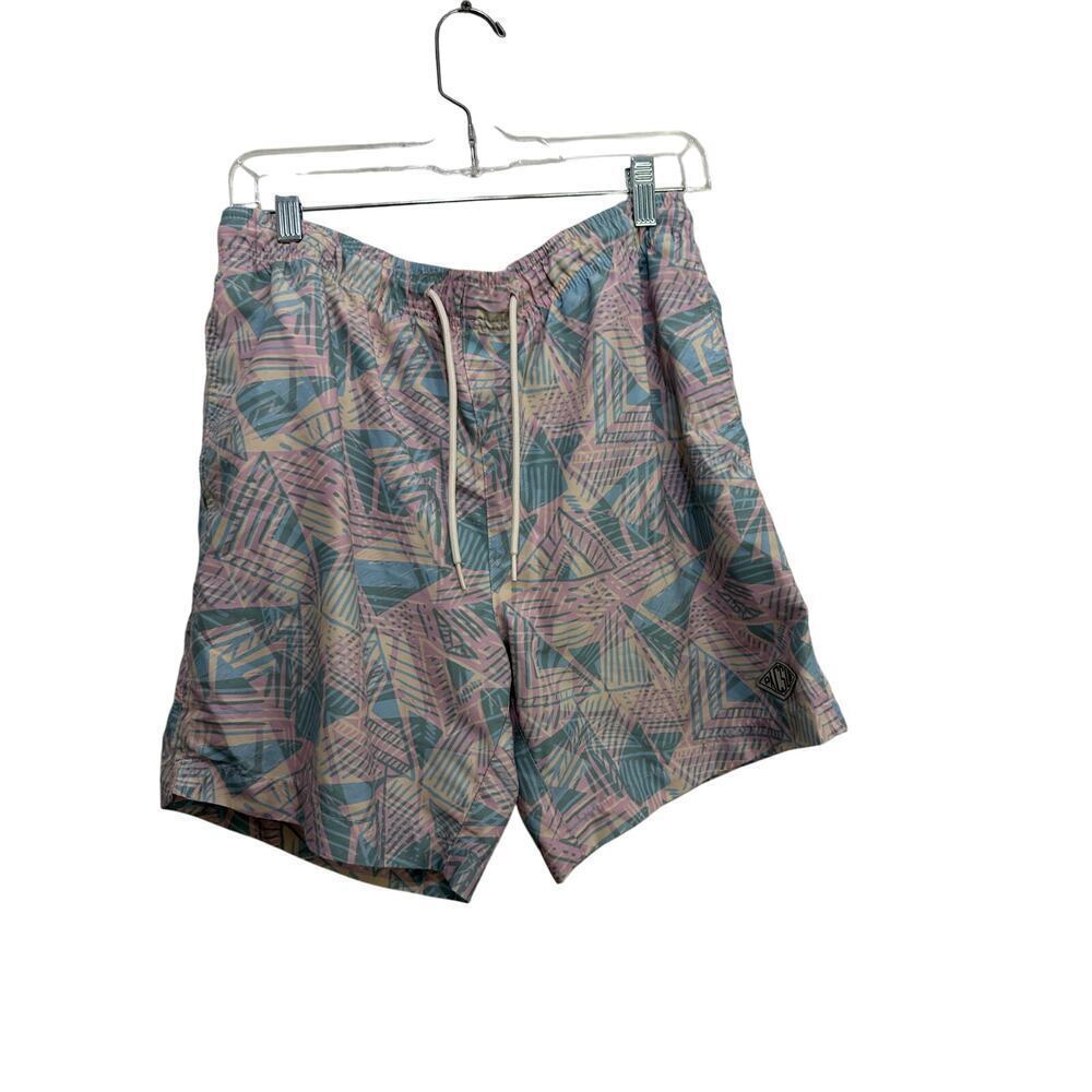 Pac Sun Men’s Pink Blue Drawstring Swim Trucks Shorts Size Medium
